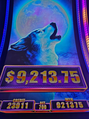 Slot machine with Wolf Image