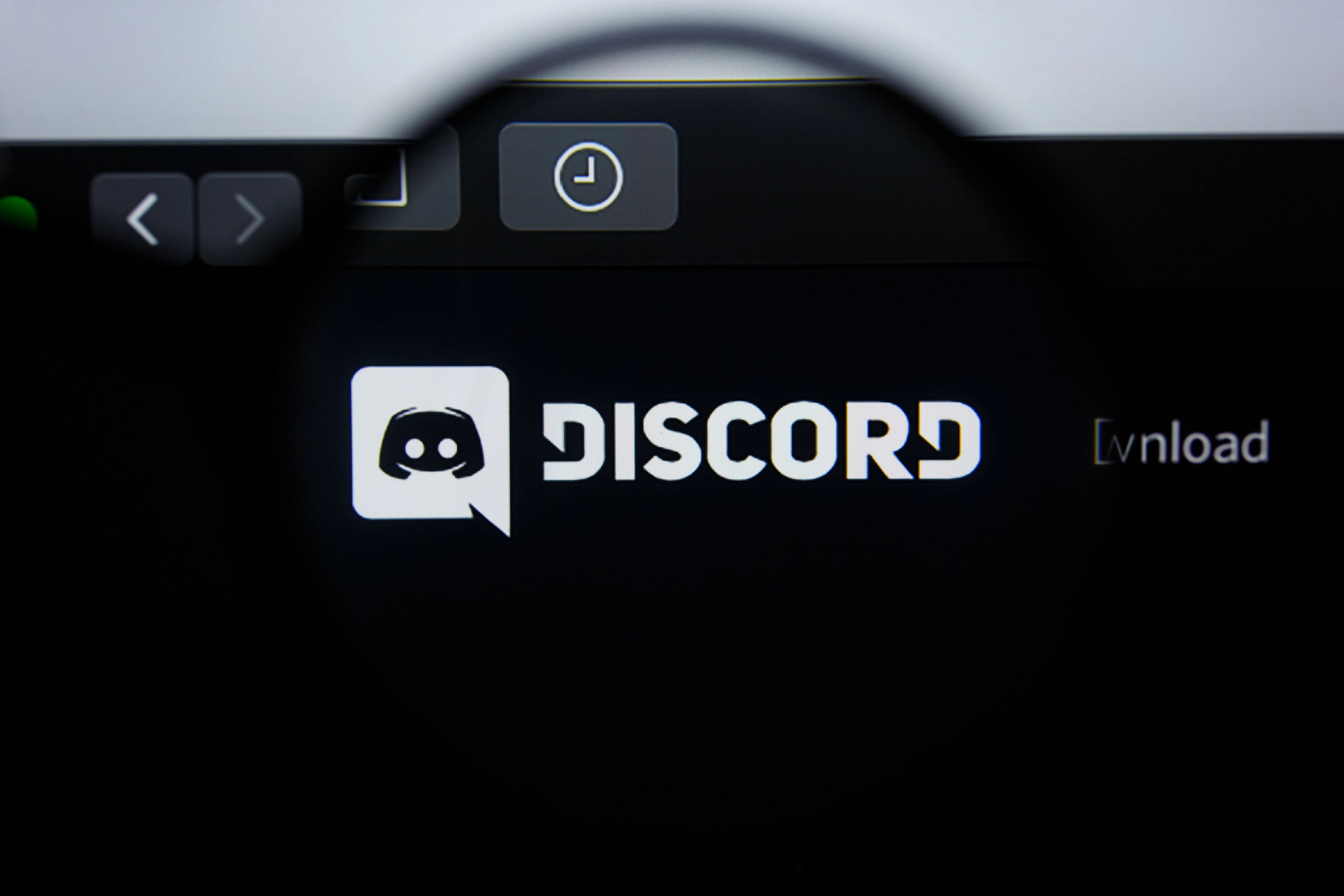 Discord logo on a computer screen with