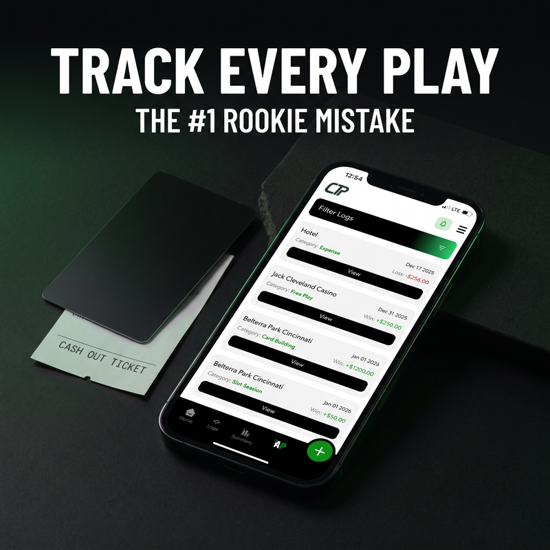 Casino Tracker Pro app logging slot sessions, the number one rookie advantage play mistake is not tracking